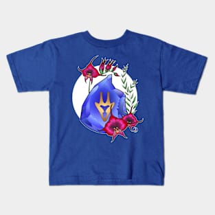 Dragoon from FF14 Job Crystal with Flowers T-Shirt Kids T-Shirt